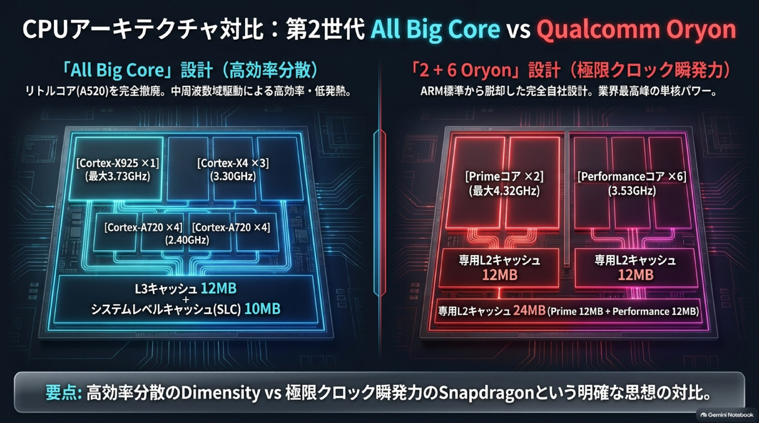 Snapdragon 8 Elite & 8 Gen 3のアーキテクチャ（自社製Oryon CPUと世代進化）